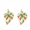Brass Micro Pave Green Cubic Zirconia Charms LS-ZIRC-O035-14G-1
