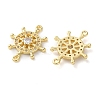 Rack Plating Brass Clear Cubic Zirconia Helm Connector Charms KK-C084-20G-2