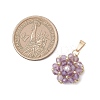 Natural Amethyst Faceted Round Cluster Flower Pendants PALLOY-MZ01197-07-2