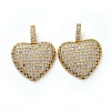 Brass Micro Pave Clear Cubic Zirconia Pendants KK-I658-36-2