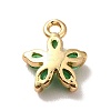 Brass Cubic Zirconia Flower Charms LS-KK-O141-01G-06-2