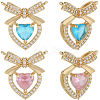 8Pcs 2 Colors Brass Micro Pave Cubic Zirconia Pendants KK-BBC0019-71-1