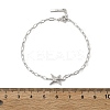 S925 Sterling Silver Micro Pave Cubic Zirconia Link & Charm Bracelets for Women BJEW-K276-02P-5