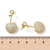 Cherry Brass Micro Pave Cubic Zirconia Stud Earrings EJEW-M077-12G-02-3