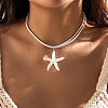 Bohemian Style Resin Starfish Pendant Faux Suede Cord Double Layer Necklaces for Women WG2E11B-07-1