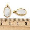 Ion Plating(IP) 304 Stainless Steel Pave Natural White Shell Pendants STAS-B075-23G-3