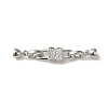 Brass Micro Pave Clear Cubic Zirconia Fold Over Clasps KK-B079-02P-1