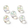 Two Tone UV Plating Rainbow Iridescent Acrylic Beads TACR-D010-03B-01-1