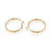 Oval Brass Hoop Earrings EJEW-T047-97G-3