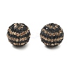 Stripe Pattern Polymer Clay Rhinestone Beads CLAY-NH0001-01G-1