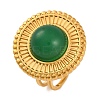 Flat Round Natural Mixed Stone Finger Rings RJEW-Q822-02G-2