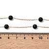 Stainless Steel & Imitation Pearl Round Link Chain Necklaces for Women WGE4439-05-3