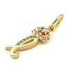 Brass Micro Pave Cubic Zirconia Pendants KK-M273-01G-L-2