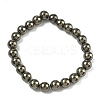 Natural Gold Pyrite/Golden Pyrite Beads Strands G-G459-B01-8mm-3