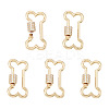 5 Pcs Brass Micro Pave Clear Cubic Zirconia Screw Carabiner Lock Charms KK-TA0003-17-1