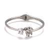 Clear Cubic Zirconia Duck Cuff Bangle STAS-D165-02P-2