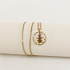 Alloy & Plastic Inner Flower Flat Round Pendant Necklaces FS-WG8915D-15-1