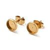 Flat Round 304 Stainless Steel Stud Earring Settings Ion Plating(IP) STAS-I323-10mm-G02-1