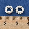 Rack Plating Brass Micro Pave Colorful Cubic Zirconia European Beads KK-L215-016A-S-2