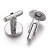 Tarnish Resistant Flat Round Stainless Steel Cuffinks LS-STAS-P207-08P-D-2