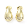 Teardrop Rack Plating Brass Cubic Zirconia Stud Earrings for Women EJEW-B047-02G-06-1