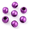 Spray Painted Acrylic European Beads LS-ACRP-WH0002-01C-1