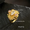 Brass Micro Pave Cubic Zirconia Finger Rings for Women QS5148-1-3