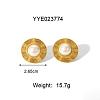 Vintage Chinese Style 304 Stainless Steel Round Stud Earrings for Women ZU7314-2-1