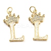 Brass Micro Pave Clear Cubic Zirconia Pendants KK-G498-01L-02-1