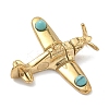 304 Stainless Steel with Dyed Synthetic Turquoise Plane Pendants STAS-G374-03G-2
