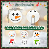 60Pcs 6 Styles Round Christmas Snowman Print Wood European Beads WOOD-PH0002-98-2