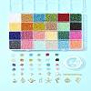 DIY Round Glass Seed Beads & Alloy Charms Bracelet Making Kits DIY-FS0007-19-9