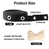 4 Yards Black Cotton Ribbons with Platinum Tone Eyelet Rings OCOR-GF0002-87B-2