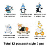 12Pcs 6 Styles Alloy Enamel Pendants ENAM-FP0002-62-6