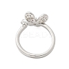 Flower Brass Micro Pave Cubic Zirconia Cuff Cup Peg Ring Settings KK-K297-23P-3