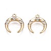 Brass Micro Pave Clear Cubic Zirconia Charms KK-Q764-011-1