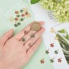 24Pcs 2 Colors Brass Cubic Zirconia Charms KK-FH0004-25-3