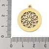Preserved Fresh Flower 304 Stainless Steel Rhinestone Pendants STAS-S139-01G-04-3