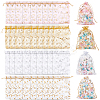 80Pcs 4 Colors Heart Printed Organza Bags OP-BBC0001-50B-1