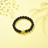 Natural Lava Rock & Synthetic Hematite & Acrylic Beaded Stretch Bracelet BJEW-JB08553-03-2
