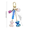 Bear Resin & Glass Pendant Decoration HJEW-YW00063-01-3