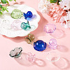 6 Sets 6 Colors Transparent Glass Bead Caps GLAA-BY0001-06-5