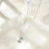 925 Sterling Silver Micro Pave Cubic Zirconia Pendant Necklaces for Women NJEW-V007-01P-3