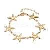 304 Stainless Steel Starfish Link Bracelets for Women LS-BJEW-G759-01G-2