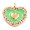 Golden Plated Brass Micro Pave Clear Cubic Zirconia Charms ZIRC-L097-035F-G-1