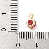 Flat Round Brass Micro Pave Cubic Zirconia Charms KK-Z072-02KCG-05-3
