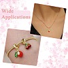 5Pcs 5 Styles Brass Enamel Fruit European Dangle Charms KK-CJ0003-98-7