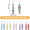 6 Sets 6 Colors Wood Dangle Earrings with Iron Pins EJEW-FI0003-27-2