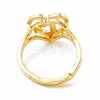 Real 18K Gold Plated Brass Alphabet Adjustable Rings RJEW-M139-18C-3