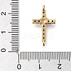 Brass Pave Black & Clear Cubic Zirconia Connector Charms KK-M101-02B-G-3